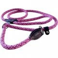 Hem And Boo Mountain Rope Slip Lead 1/2" X 60” (1.2 X 150cm) Pink / Navy Reflective
